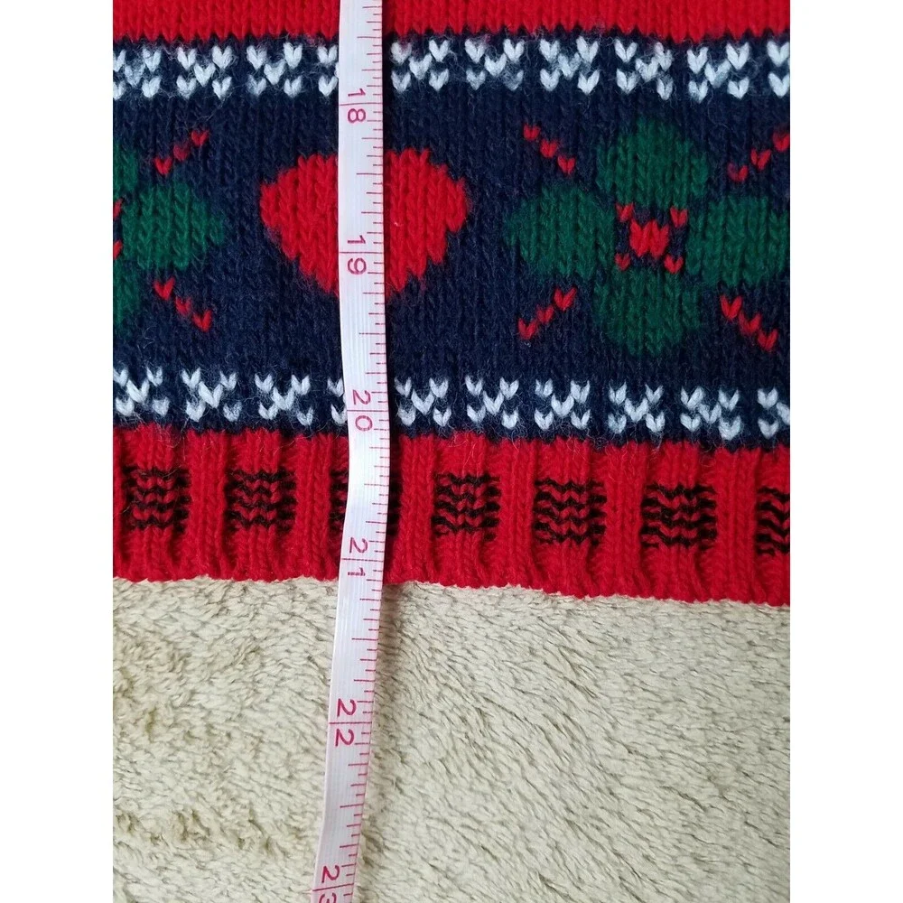 Basic Editions Girl's Large Dalmatian Puppy Knit Christmas Sweater Vintage 90s - Picture 4 of 8